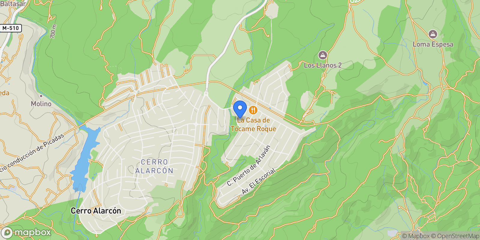 Map showing Cerro Alarcón, Valdemorillo, MADRID, Valdemorillo, Valdemorillo, Community of Madrid, Spain.