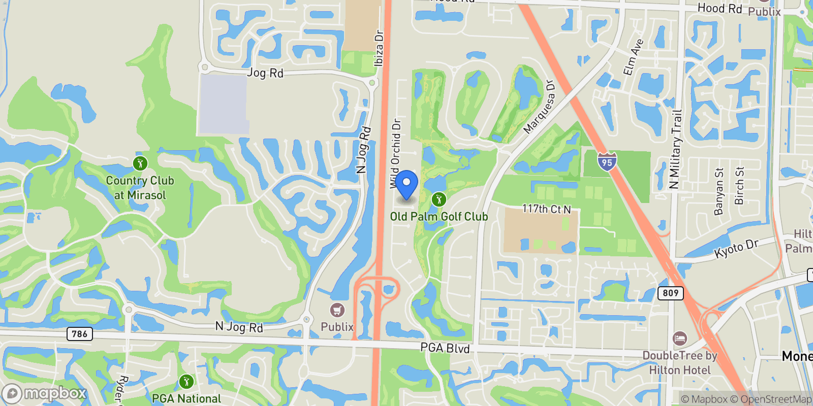 Map showing 11745 Bella Donna Court, Palm Beach Gardens, Florida, United States.
