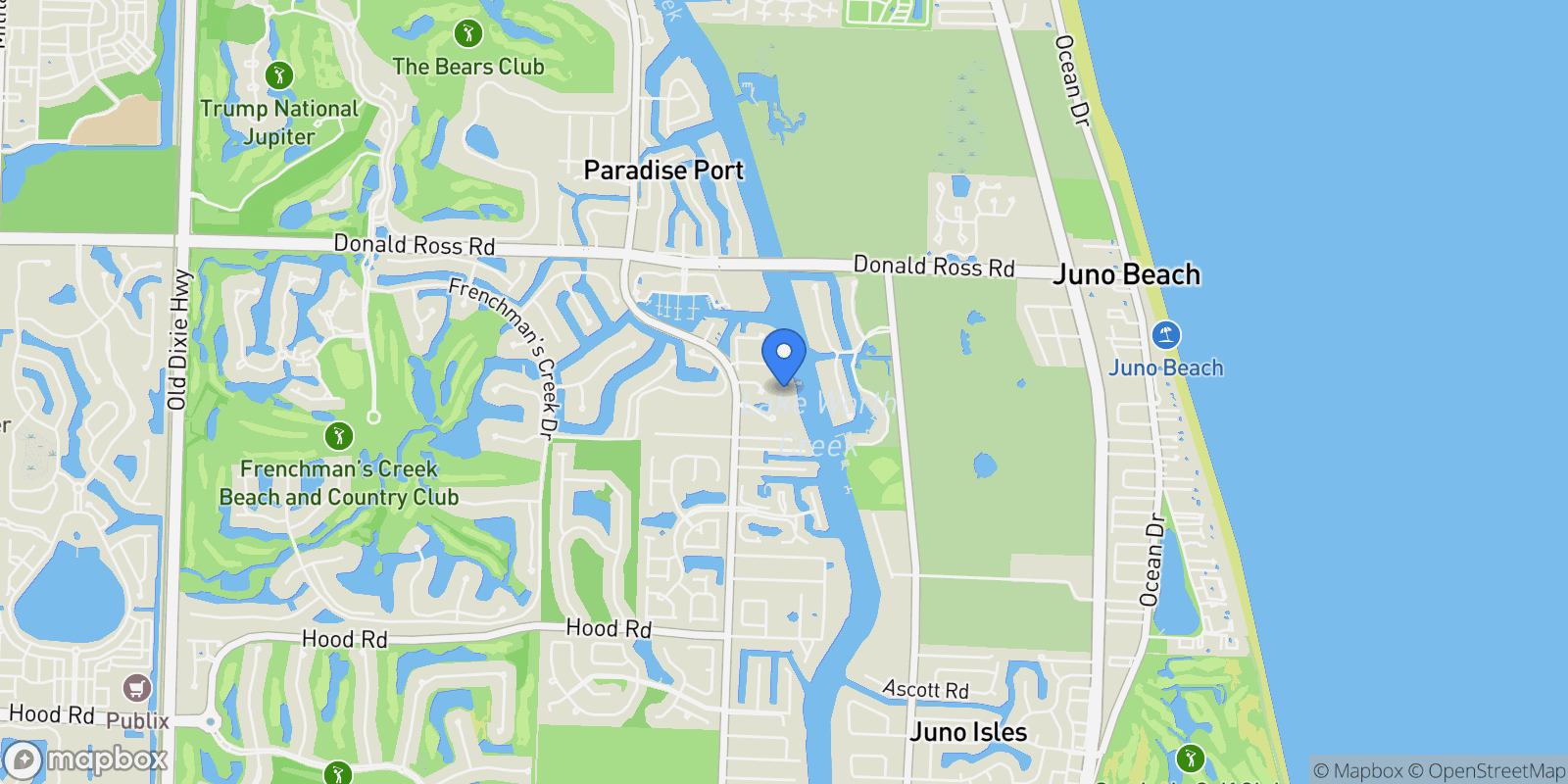 Map showing 2415 Casas De Marbella Drive, Palm Beach Gardens, Florida, United States.