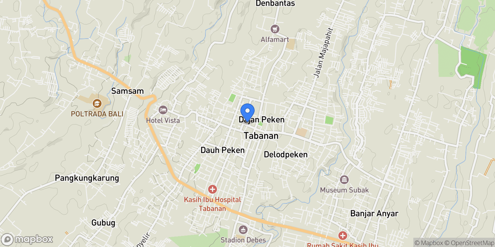 Map showing Bali, Tabanan, Bali, Indonesia.