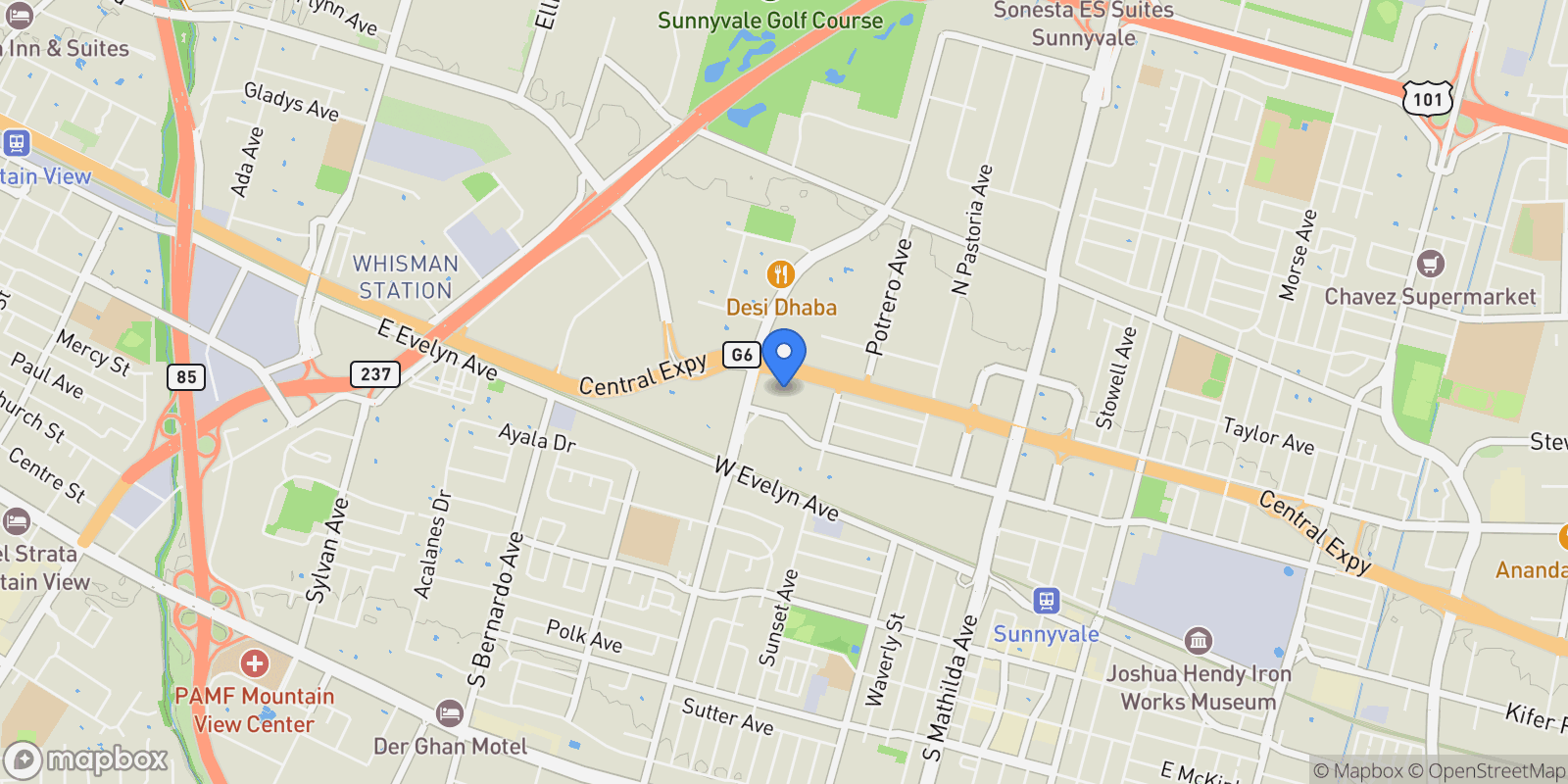 Map showing 983 La Mesa Terrace, Sunnyvale, California, United States.