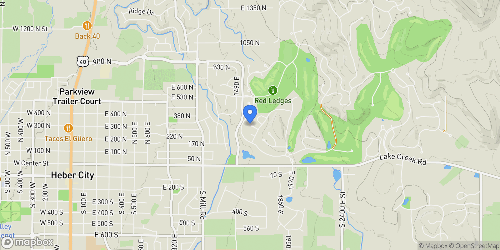 Map showing 1622 E ABAJO PEAK CIR TV-23, Heber City, Utah, United States.