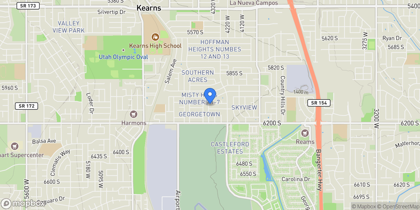 Map showing 6073 S NIMBUS WAY, West Valley City, Utah, United States.