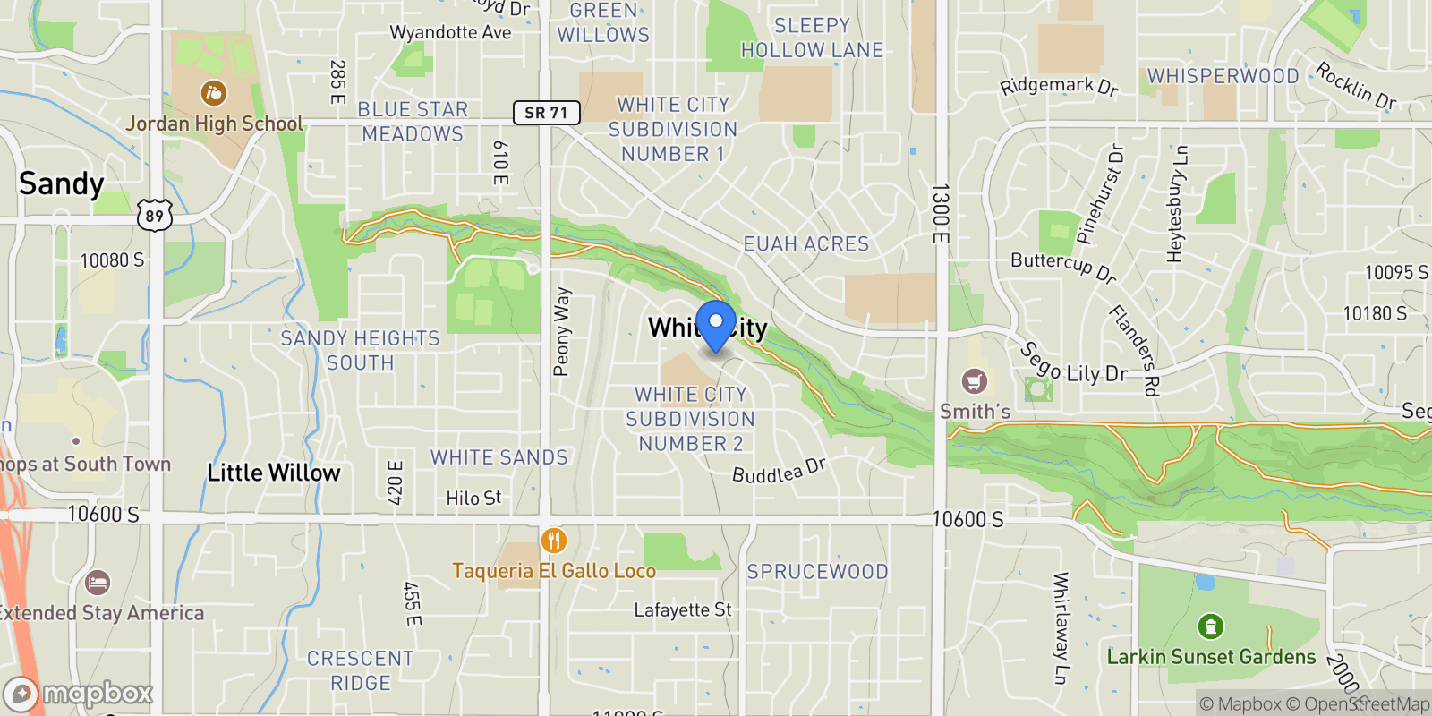 Map showing 941 E CARNATION DR, Sandy, Utah, United States.
