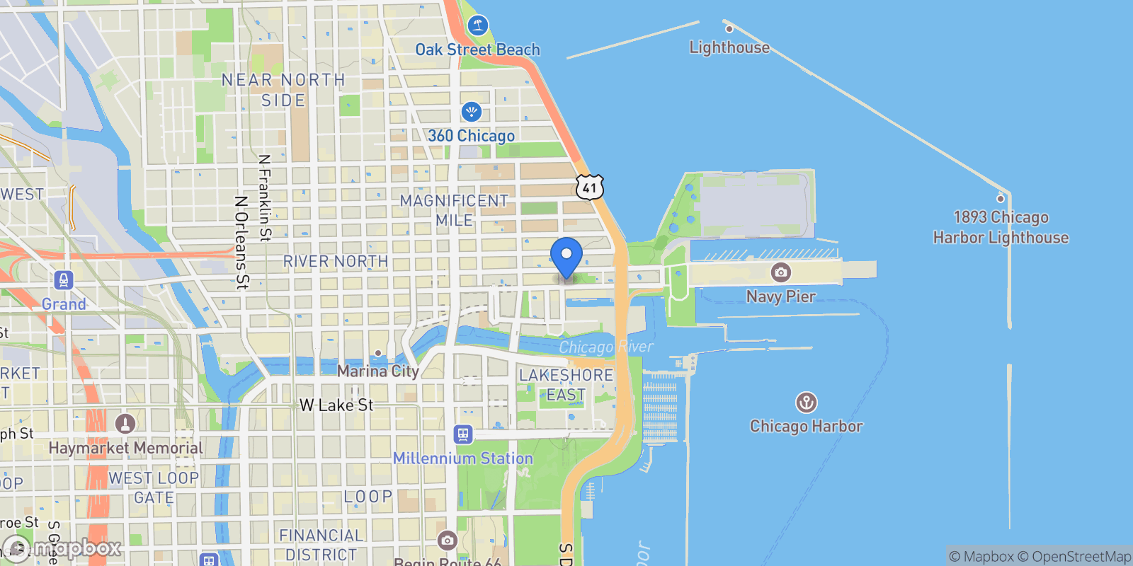 Map showing 505 N McClurg Court #203, Chicago, Illinois, United States.