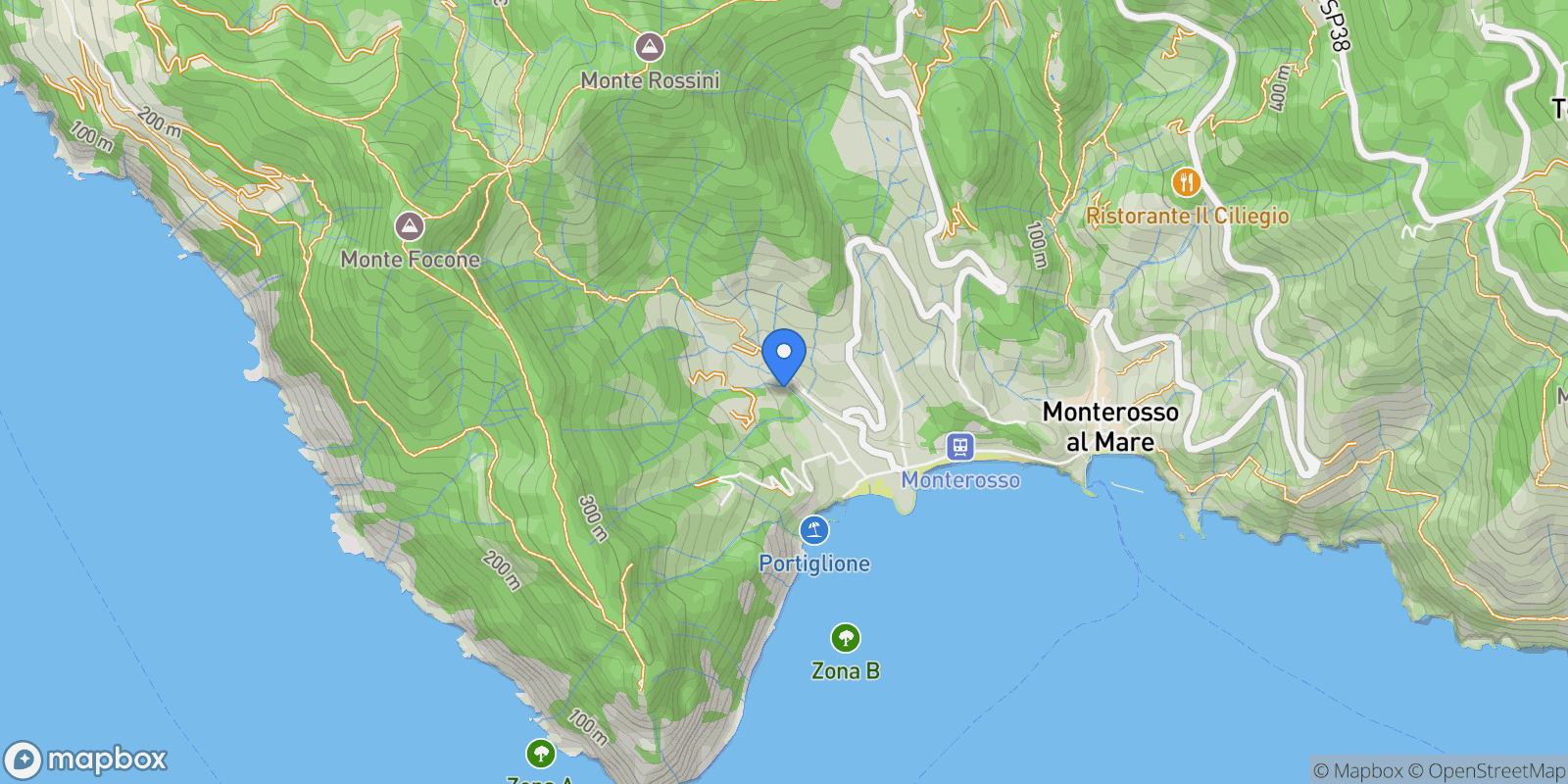 Map showing Via Mesco, 1, 19016 Monterosso al Mare SP, Italy, Monterosso al Mare, Liguria, Italy.
