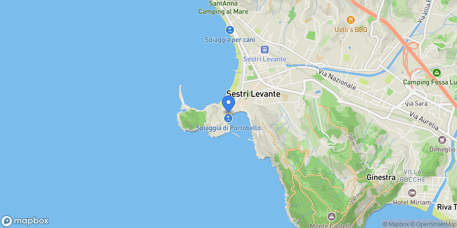 Map showing Via Penisola Levante, 2, 16039 Sestri Levante GE, Italy, Sestri Levante, Liguria, Italy.