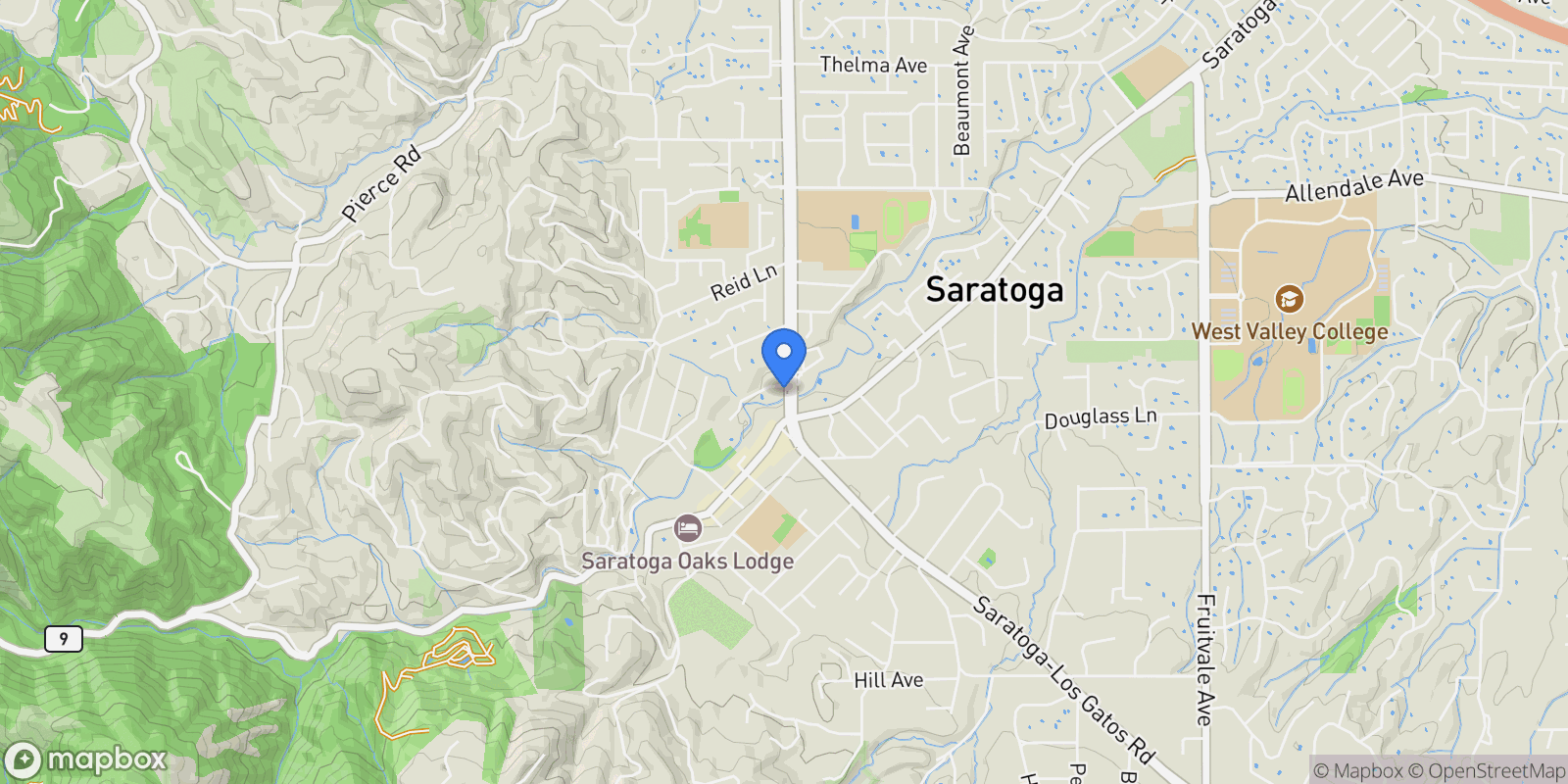 Map showing 20510 Brookwood Lane, Saratoga, California, United States.
