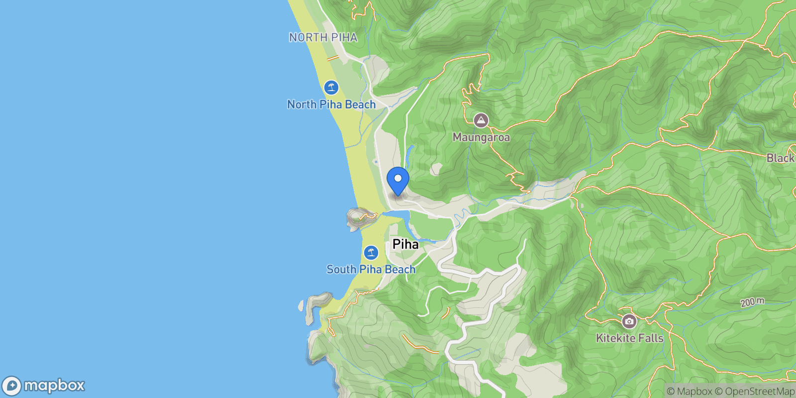 Map showing 20 Garden Road, Piha, AUK, Piha, Auckland, New Zealand.