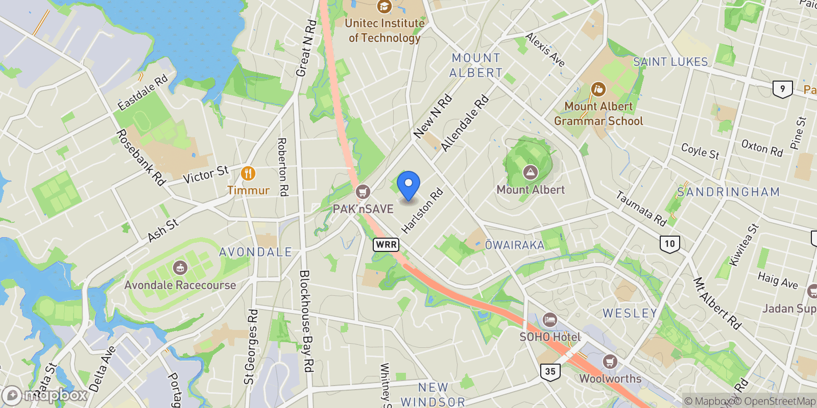 Map showing Maison Blanc Lodge, Kohu Road Titirangi Waitakere City, Auckland, AUK, Auckland, Auckland, New Zealand.