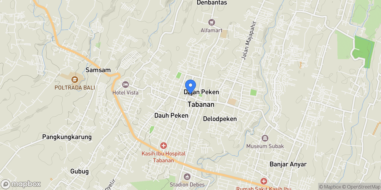 Map showing Bali, Tabanan, Bali, Indonesia.
