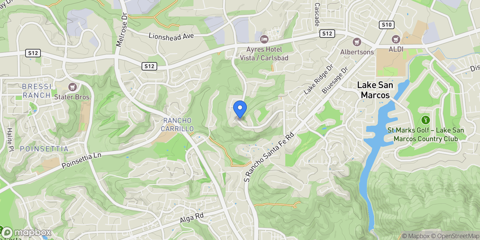 Map showing 2196 Coast Ave, San Marcos, California, United States.