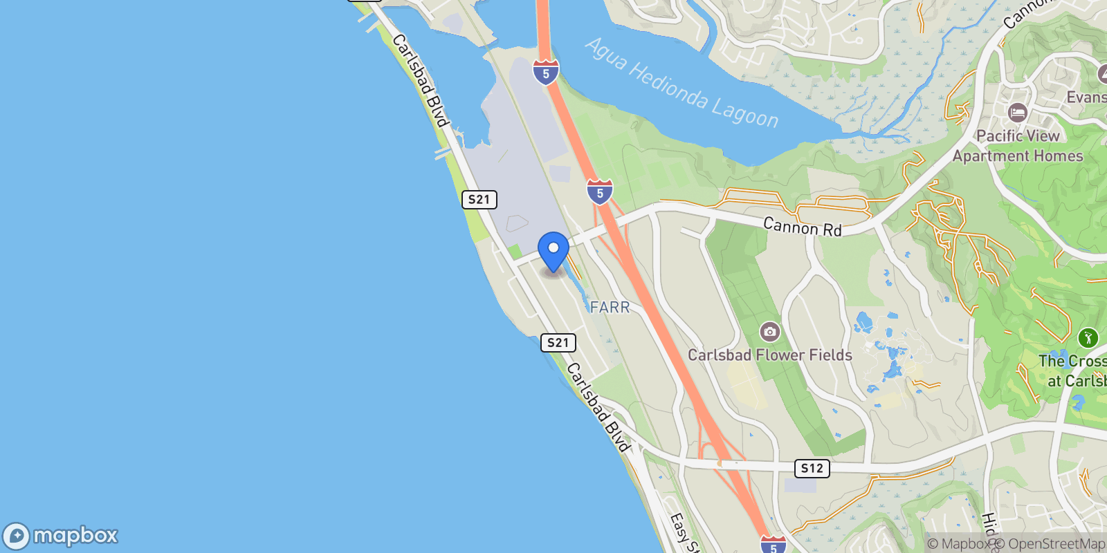Map showing 5183 El Arbol Drive, Carlsbad, California, United States.