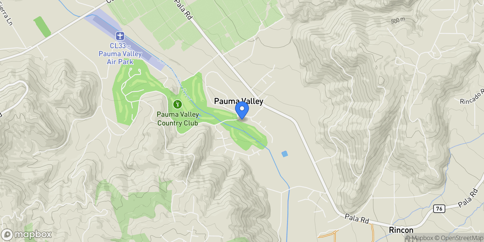 Map showing 16135 Pauma Valley Drive, Pauma Valley, California, United States.