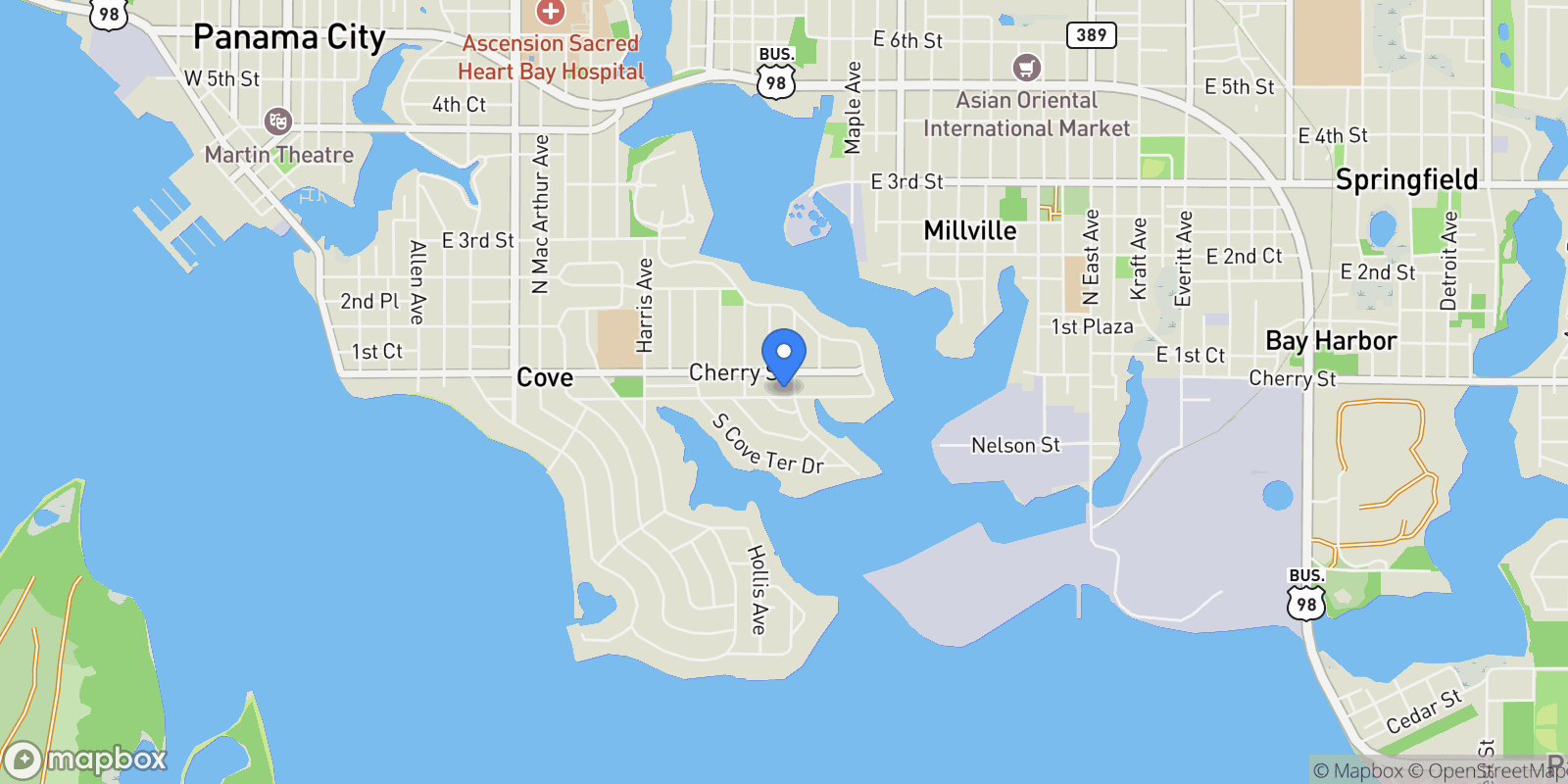 Map showing 1613 Dewitt Street , Panama City, FL 32401, Panama City, Florida, United States.