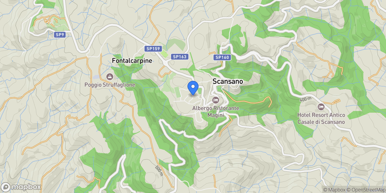 Map showing 58054 Scansano, Province of Grosseto, Italy, Scansano, Tuscany, Italy.
