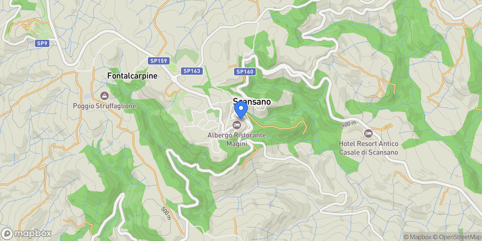 Map showing 58054 Scansano, Province of Grosseto, Italy, Scansano, Tuscany, Italy.