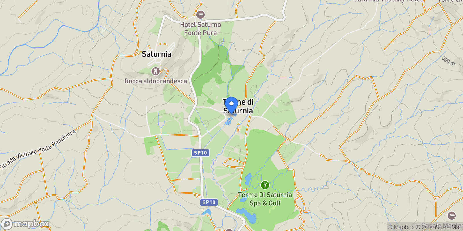 Map showing 58014 Terme di Saturnia, Province of Grosseto, Italy, Terme di Saturnia, Tuscany, Italy.