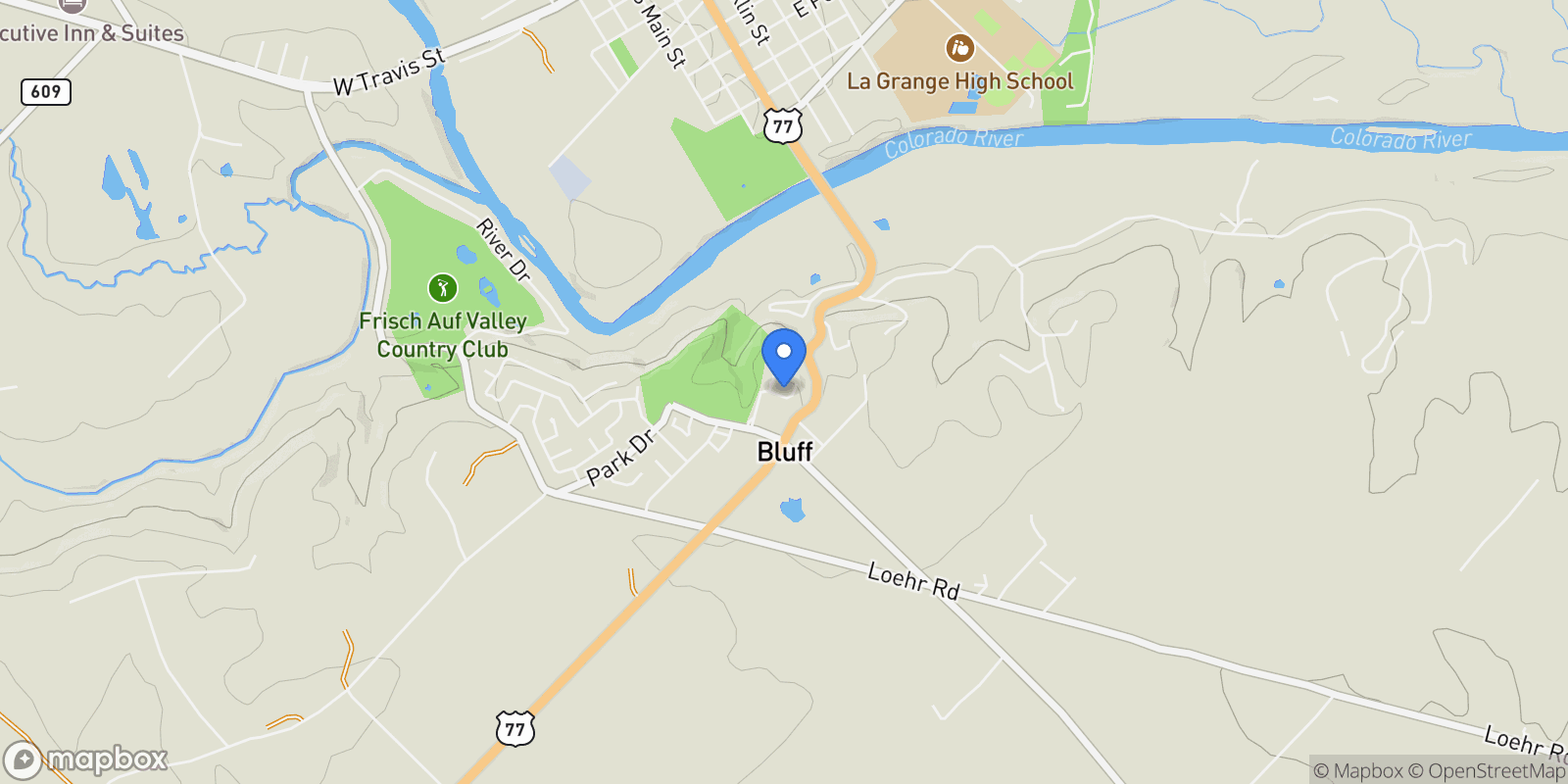 Map showing 111 Kathleen Ave, La Grange, Texas, United States.
