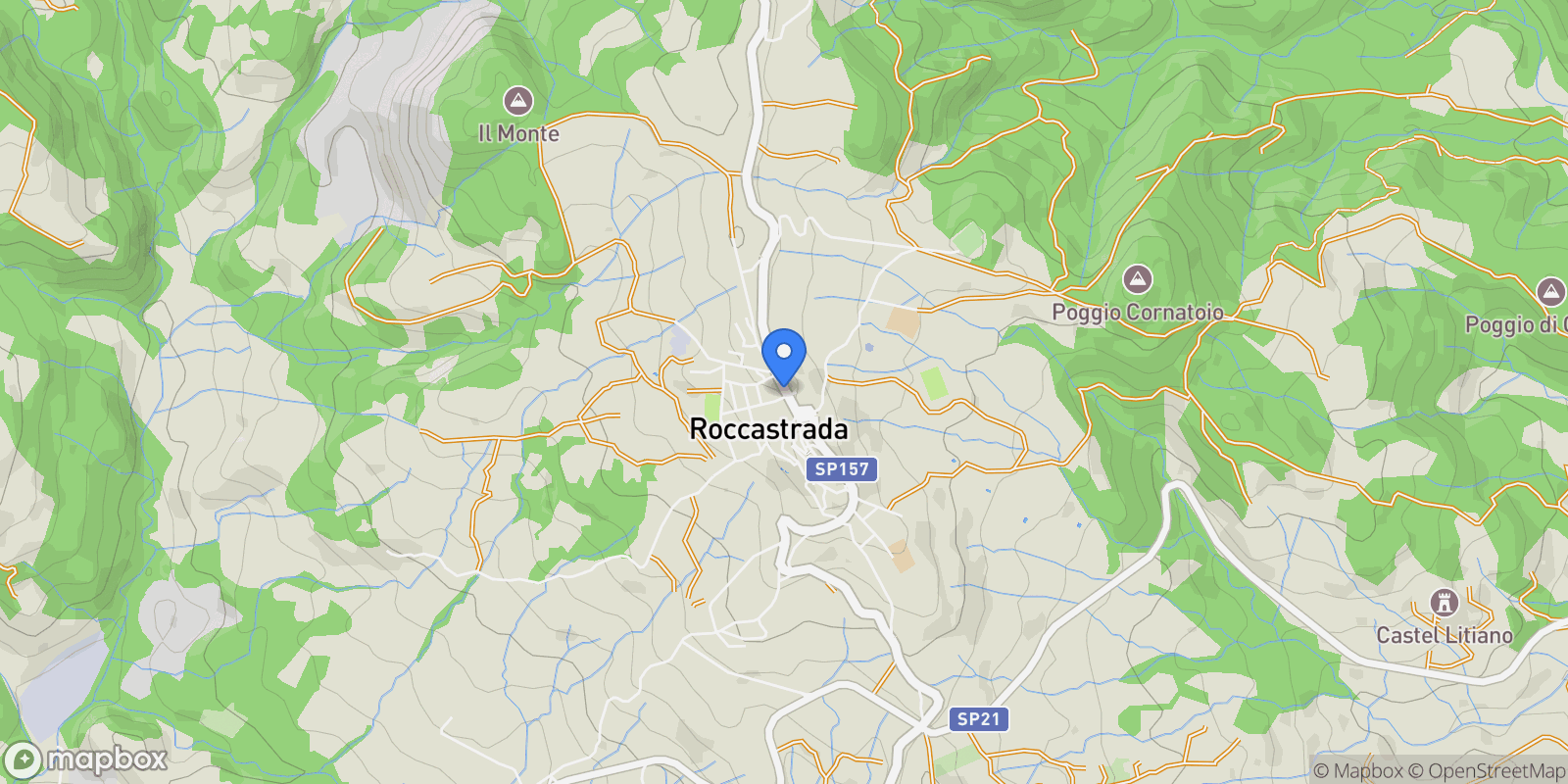 Map showing 58036 Roccastrada, Province of Grosseto, Italy, Roccastrada, Tuscany, Italy.