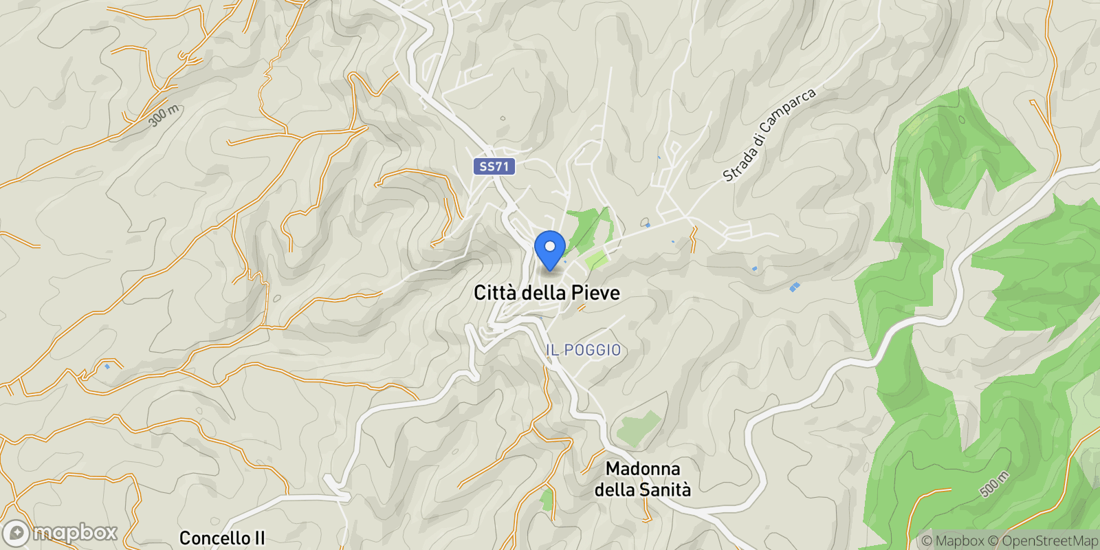 Map showing 06062 Città della Pieve PG, Italy, Città della Pieve, Umbria, Italy.