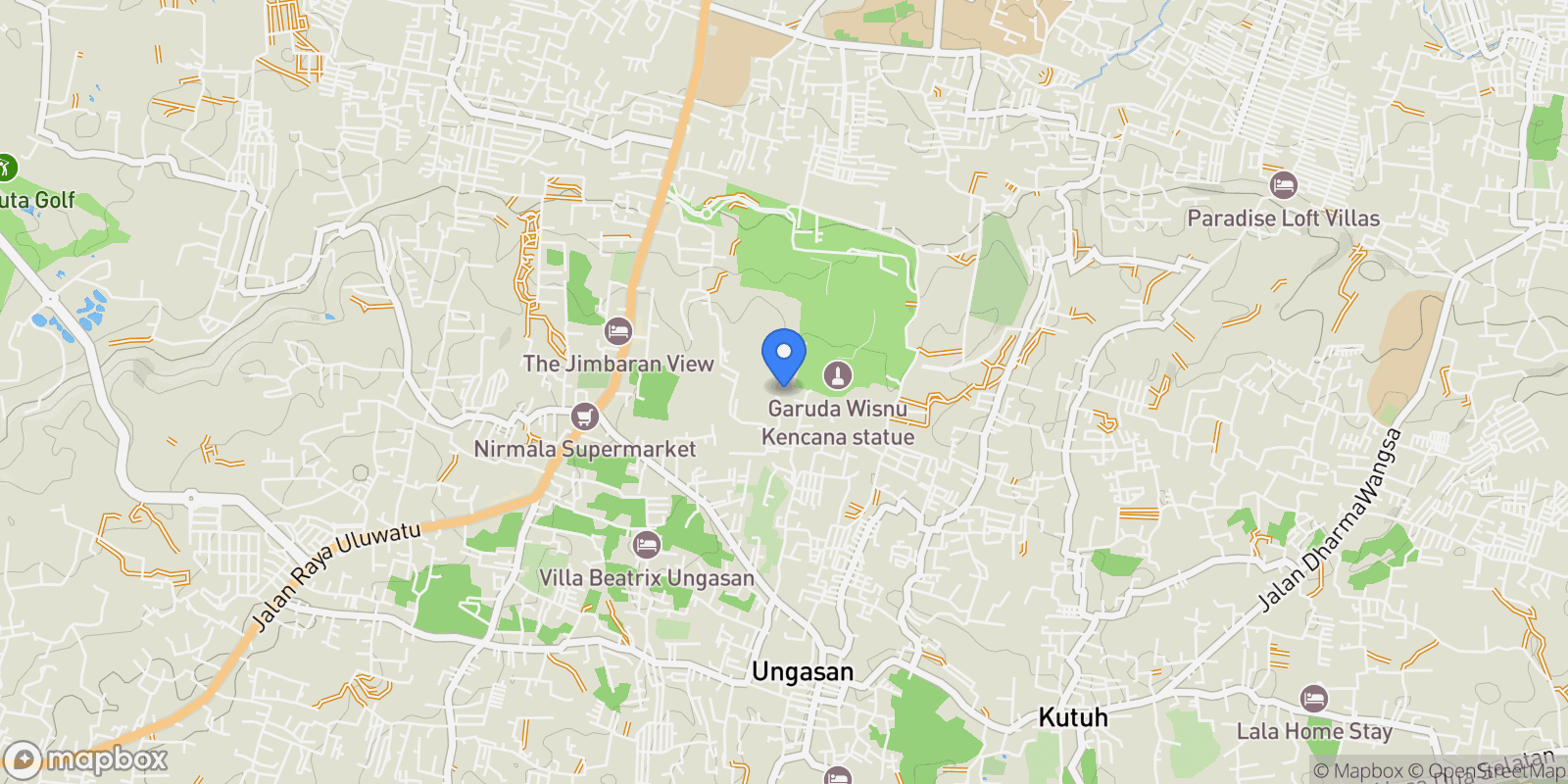 Map showing Bali, Bukit Peninsula, Bali, Indonesia.