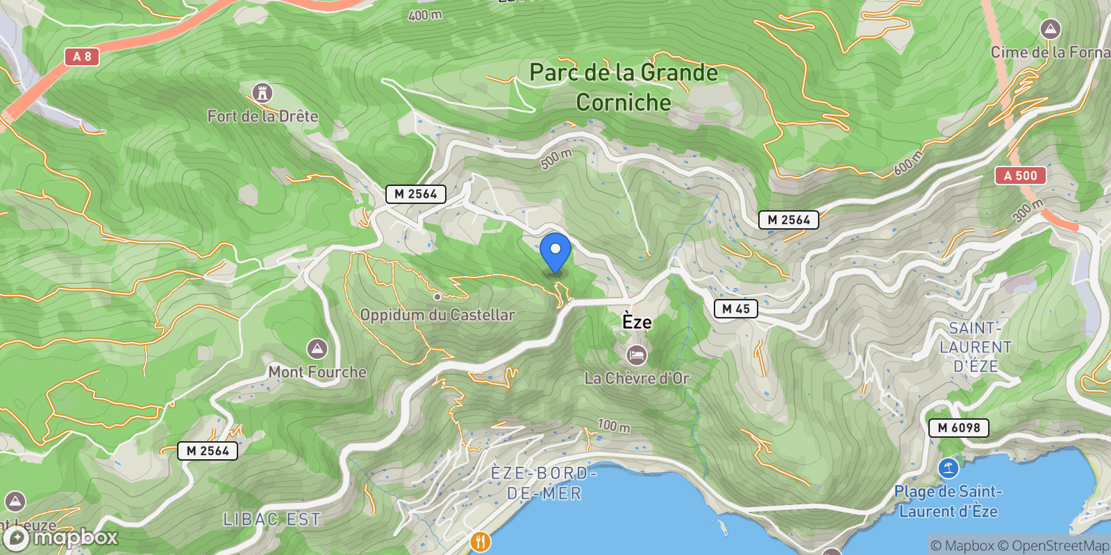 Map showing alpes maritimes, Èze, Provence-Alpes-Côte d'Azur, France.