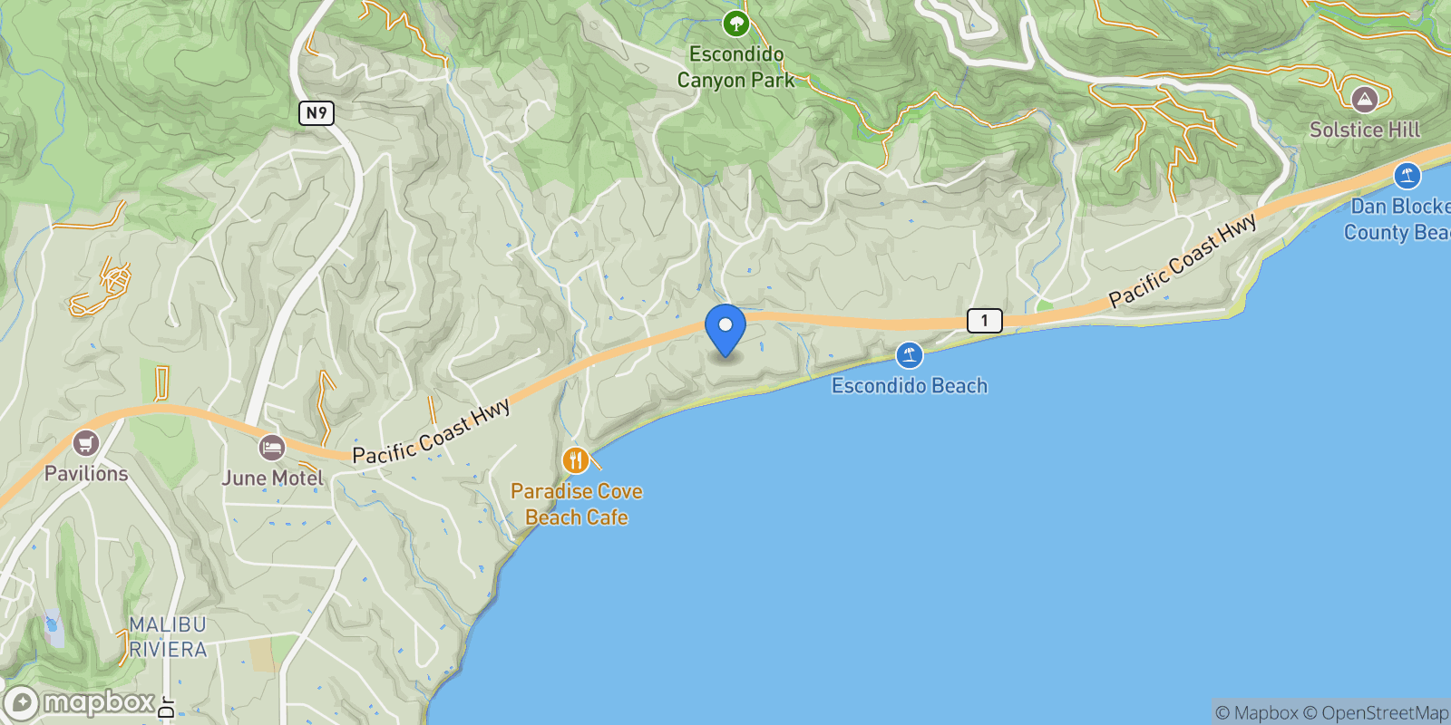 Map showing 27832 Pacific Coast Highway, Malibu, California, United States.