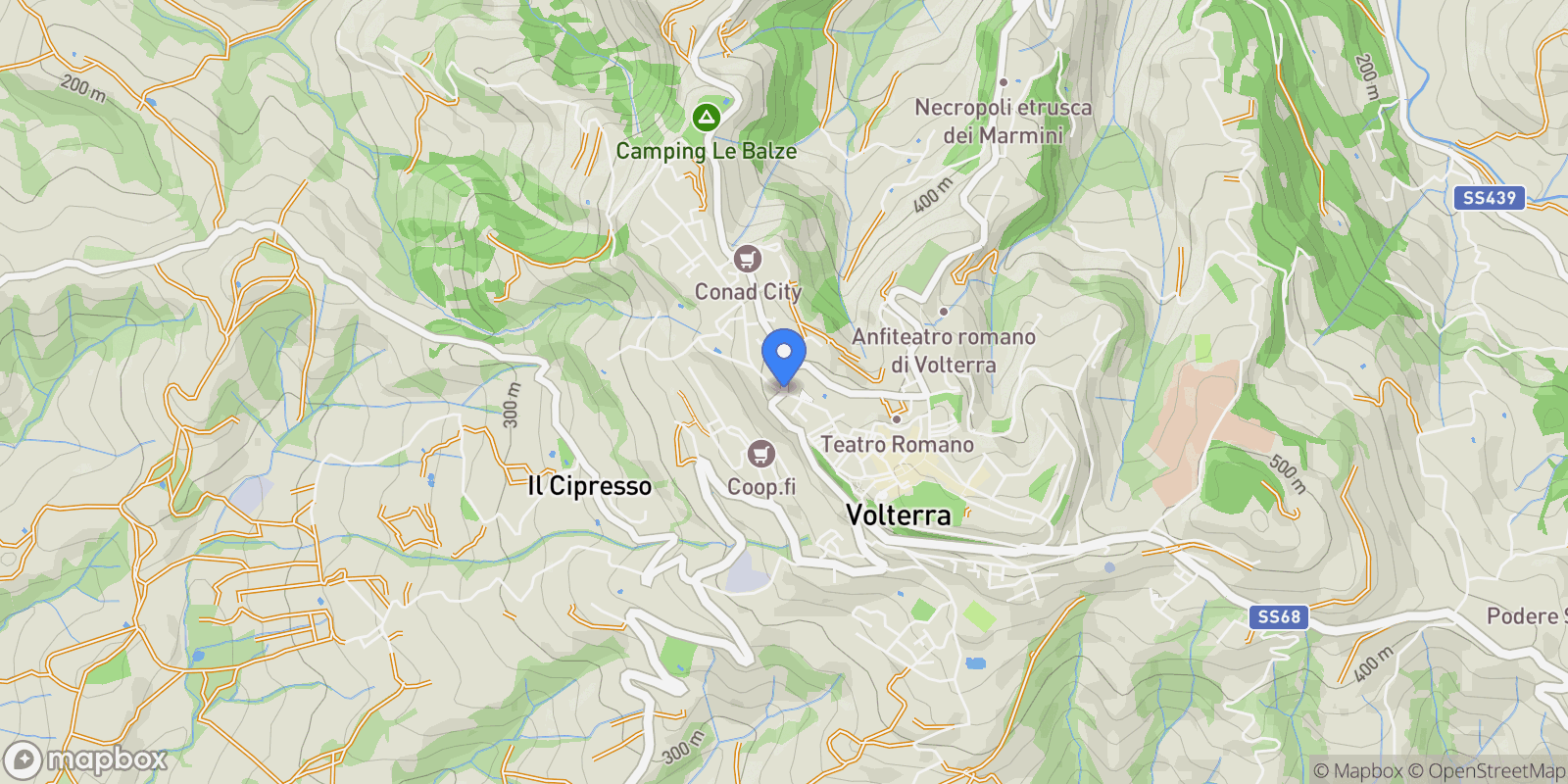 Map showing 56048 Volterra, Province of Pisa, Italy, San Cipriano, Tuscany, Italy.