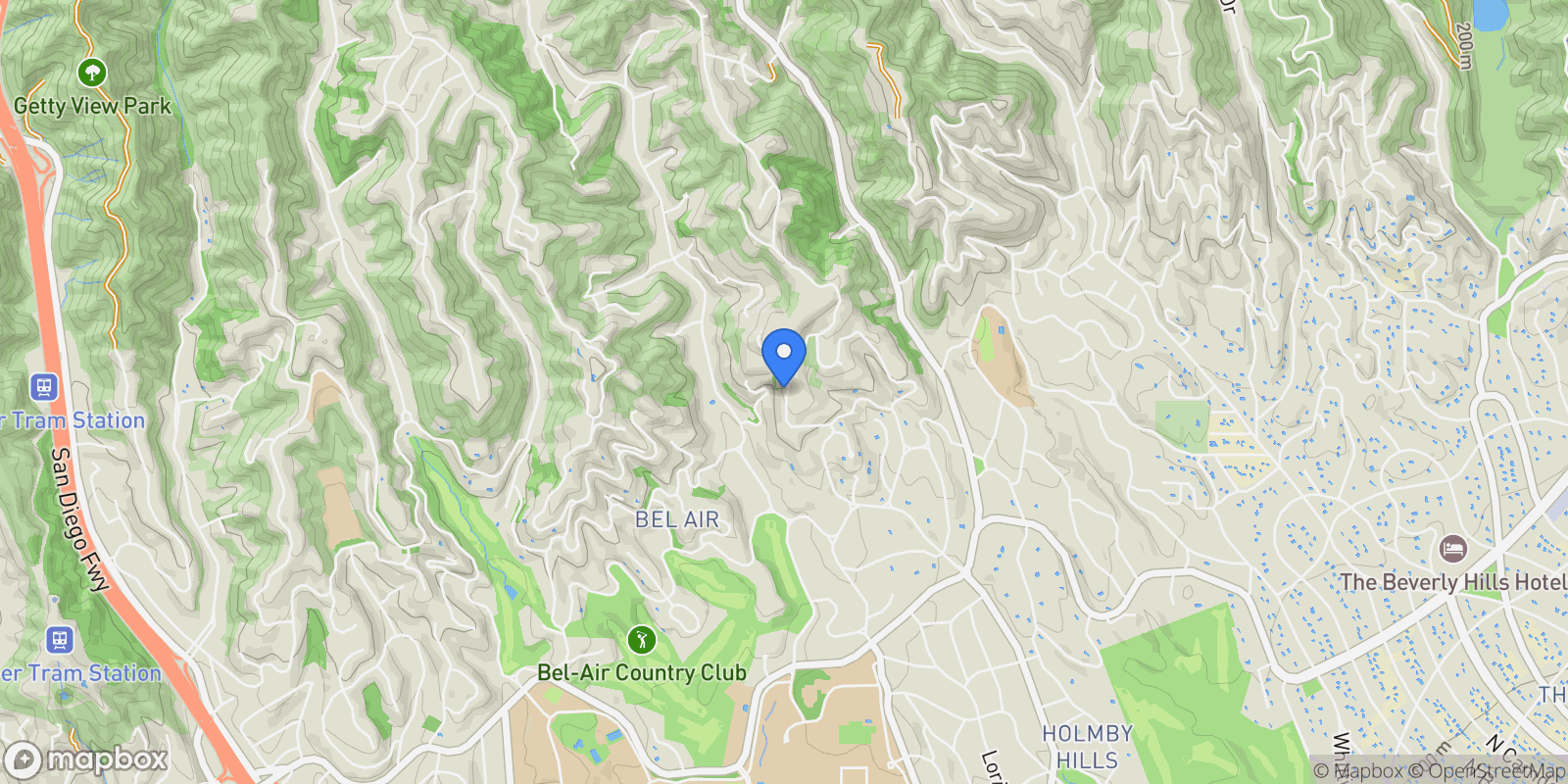Map showing 729 Bel Air Road, Los Angeles, California, United States.