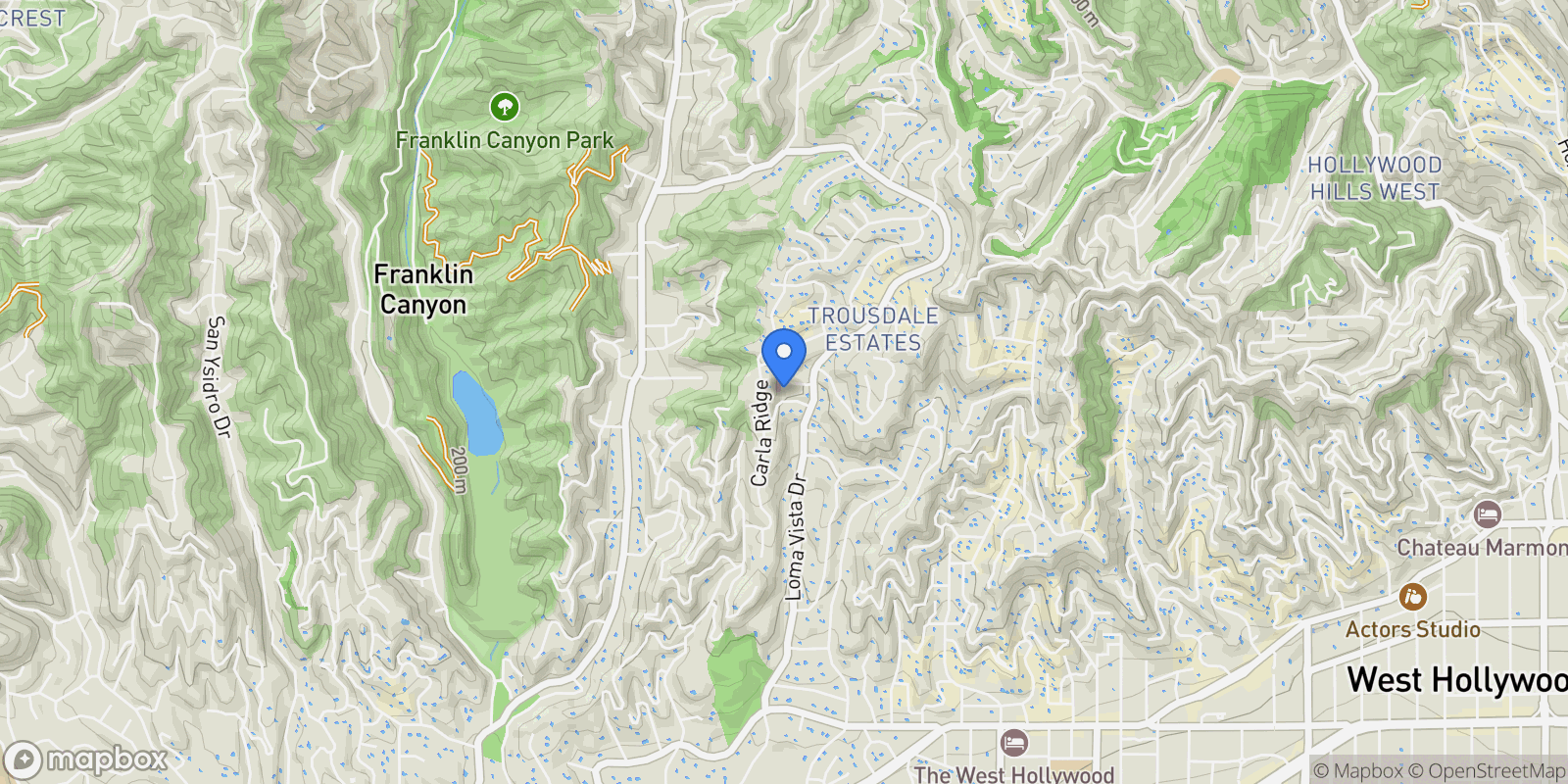 Map showing 530 Leslie Lane, Beverly Hills, California, United States.