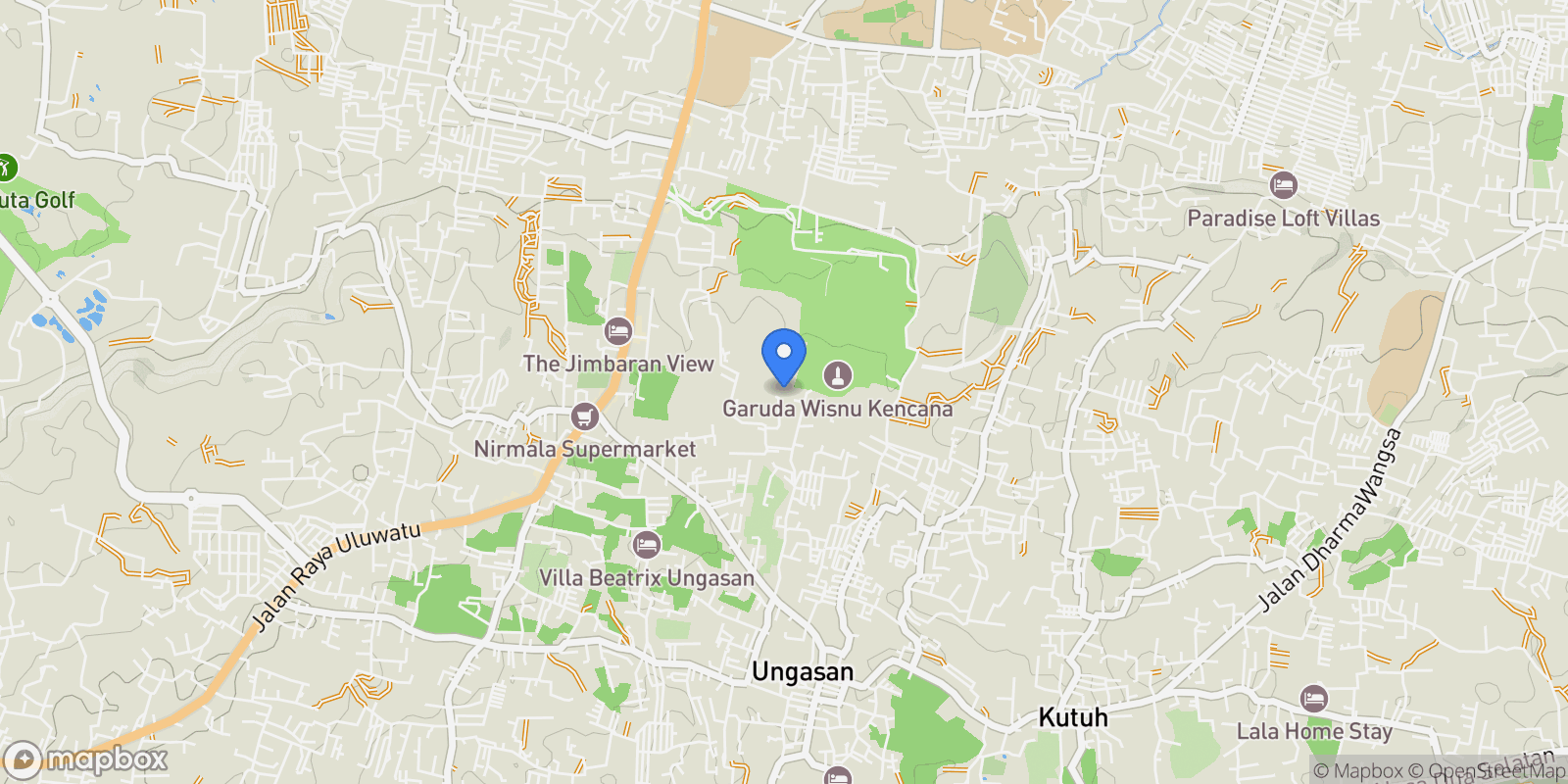 Map showing Bali, Bukit Peninsula, Bali, Indonesia.