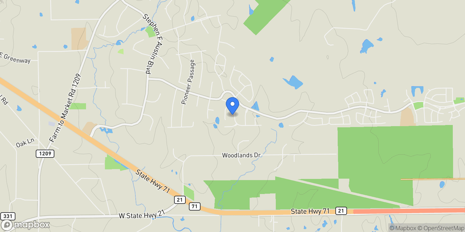 Map showing 281 Chisholm TRL, Bastrop, Texas, United States.