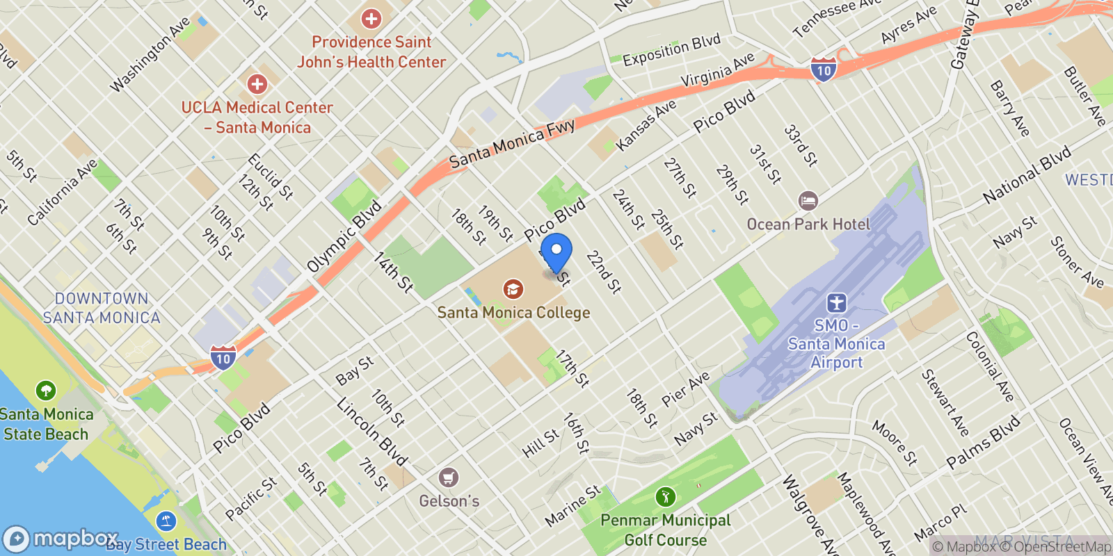 Map showing 2248 20th Street, Santa Monica, California, United States.