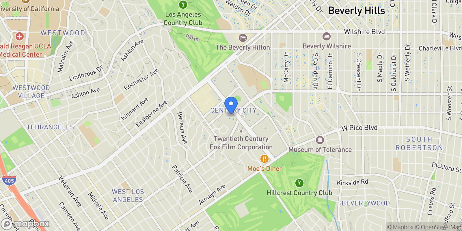 Map showing 1 W Century Drive 35A, Los Angeles, California, United States.