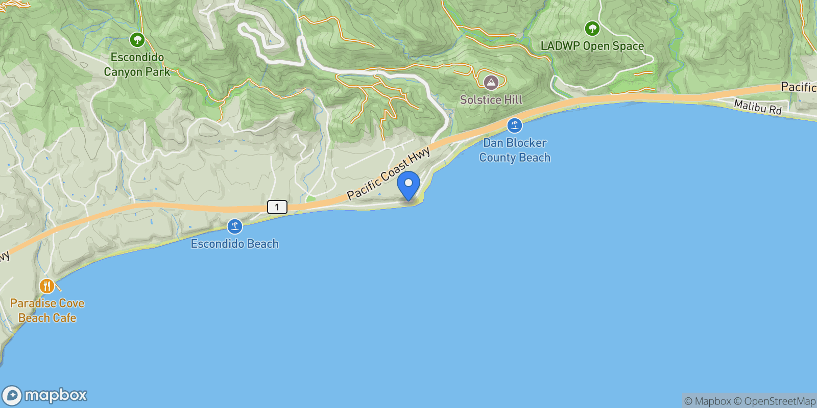 Map showing 26814 Malibu Cove Colony Drive, Malibu, California, United States.
