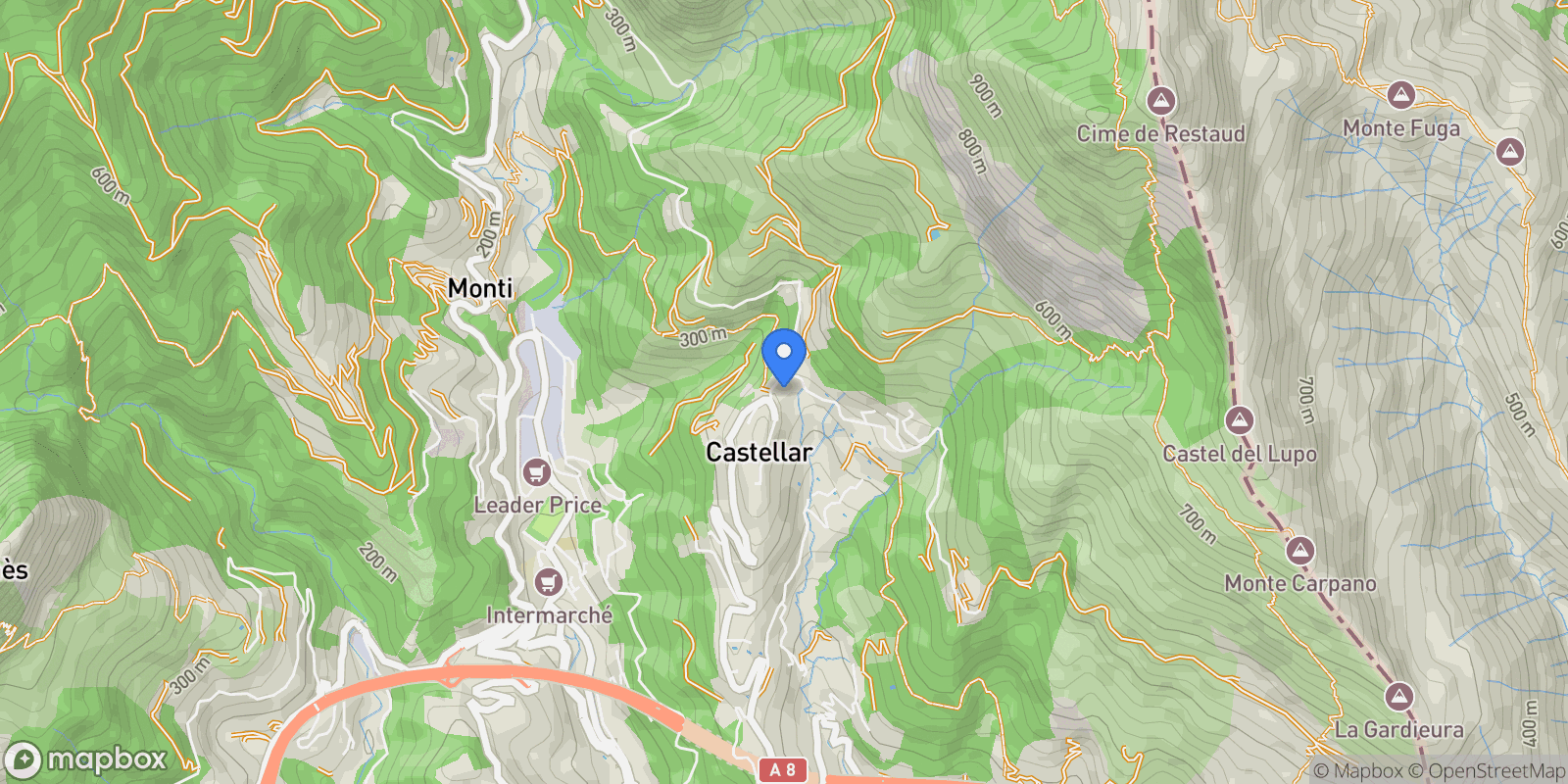 Map showing Castellar, Provence-Alpes-Côte d'Azur, France.