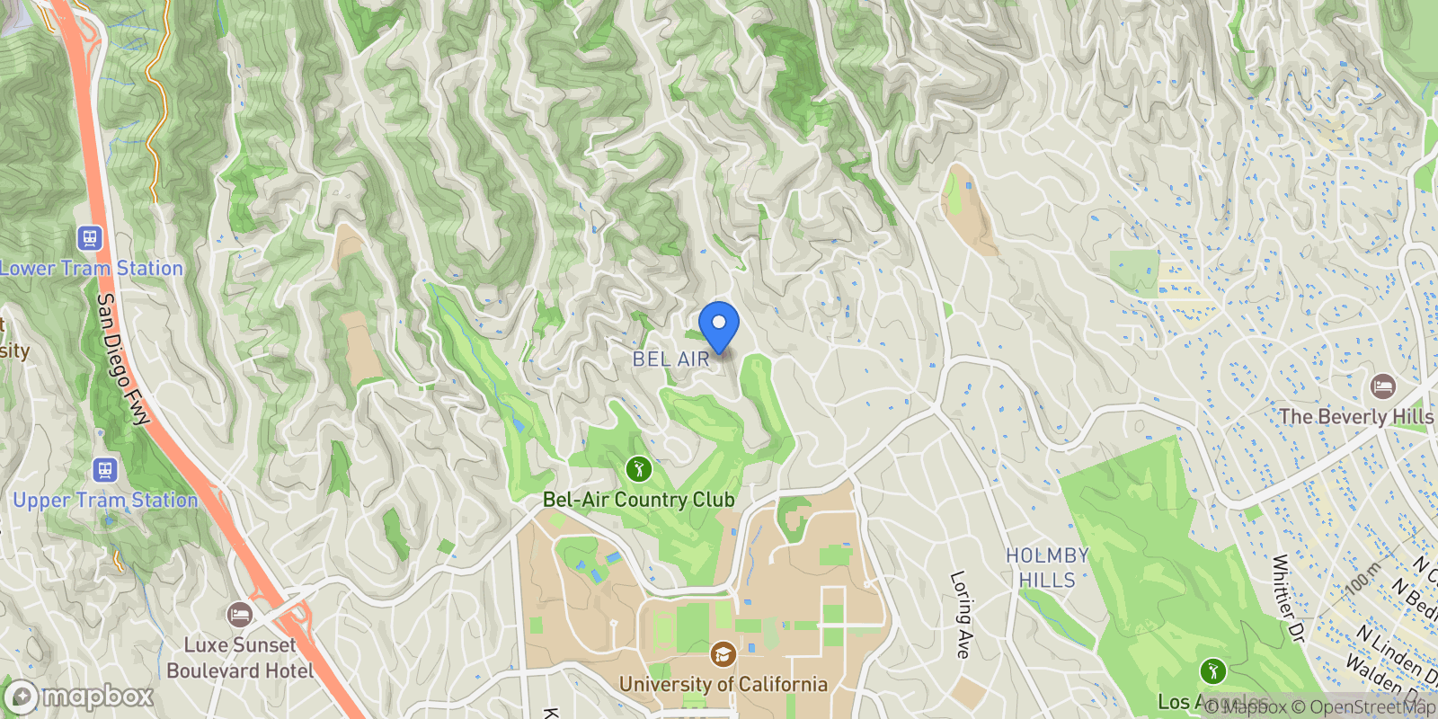 Map showing 642 Siena Way, Los Angeles, California, United States.