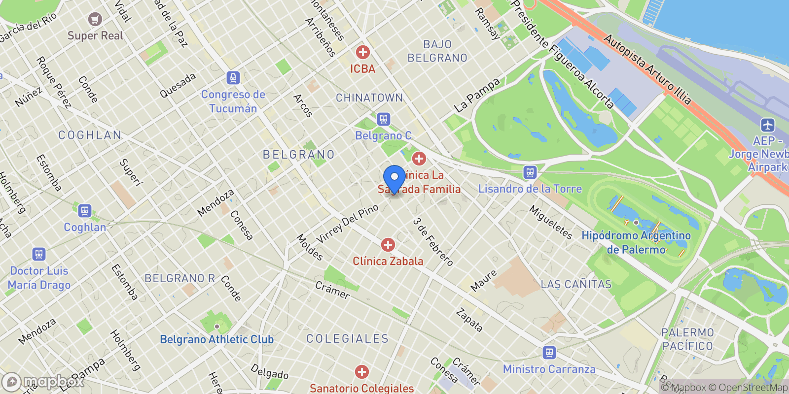 Map showing Virrey del Pino al 2000, Belgrano, Buenos Aires, Buenos Aires, Argentina.