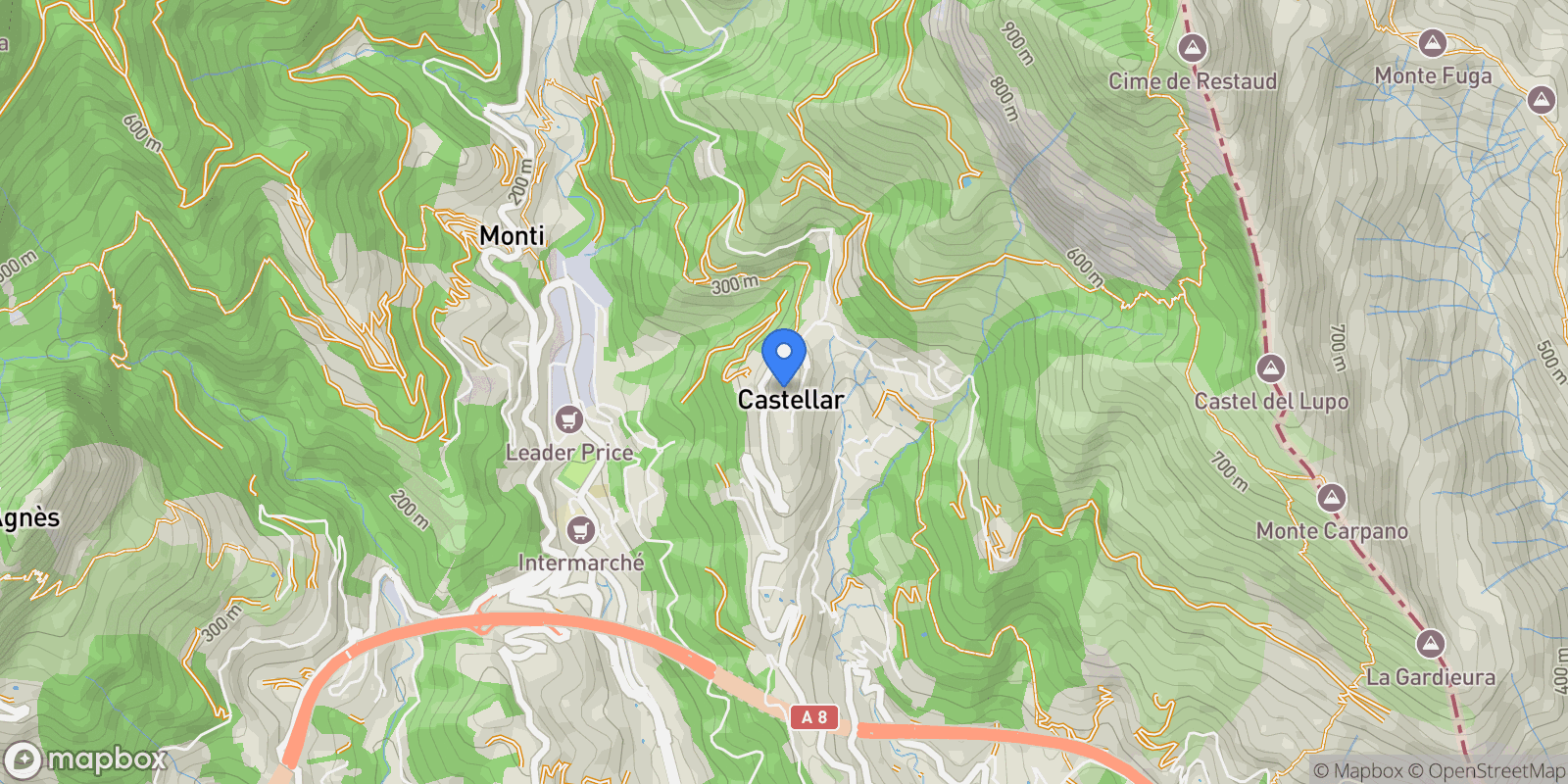 Map showing Castellar, Provence-Alpes-Côte d'Azur, France.