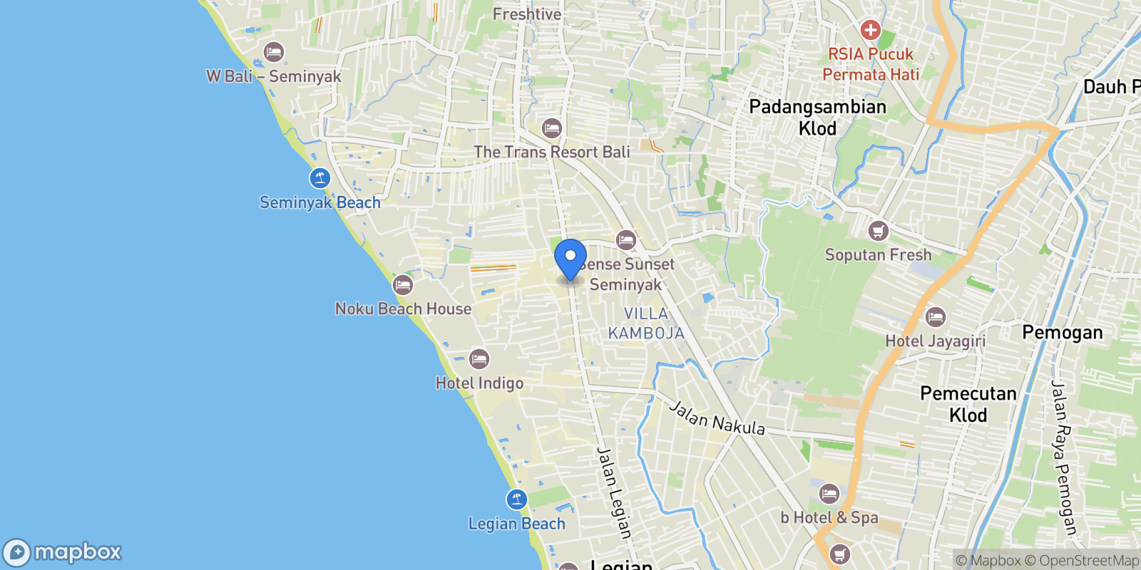 Map showing Bali, Bali, Indonesia.