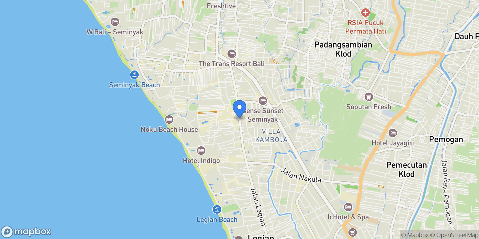 Map showing Bali, Bali, Indonesia.