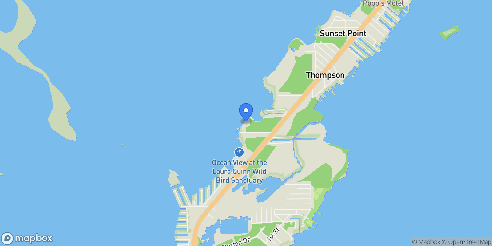 Map showing 94100 Overseas Hwy, Key Largo, Florida, United States.