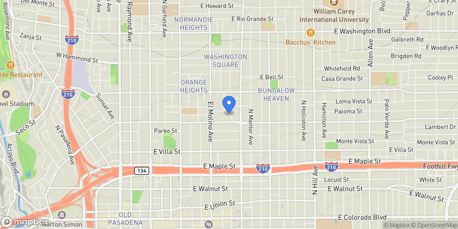 Map showing 784 Elmira Street, Altadena, California, United States.