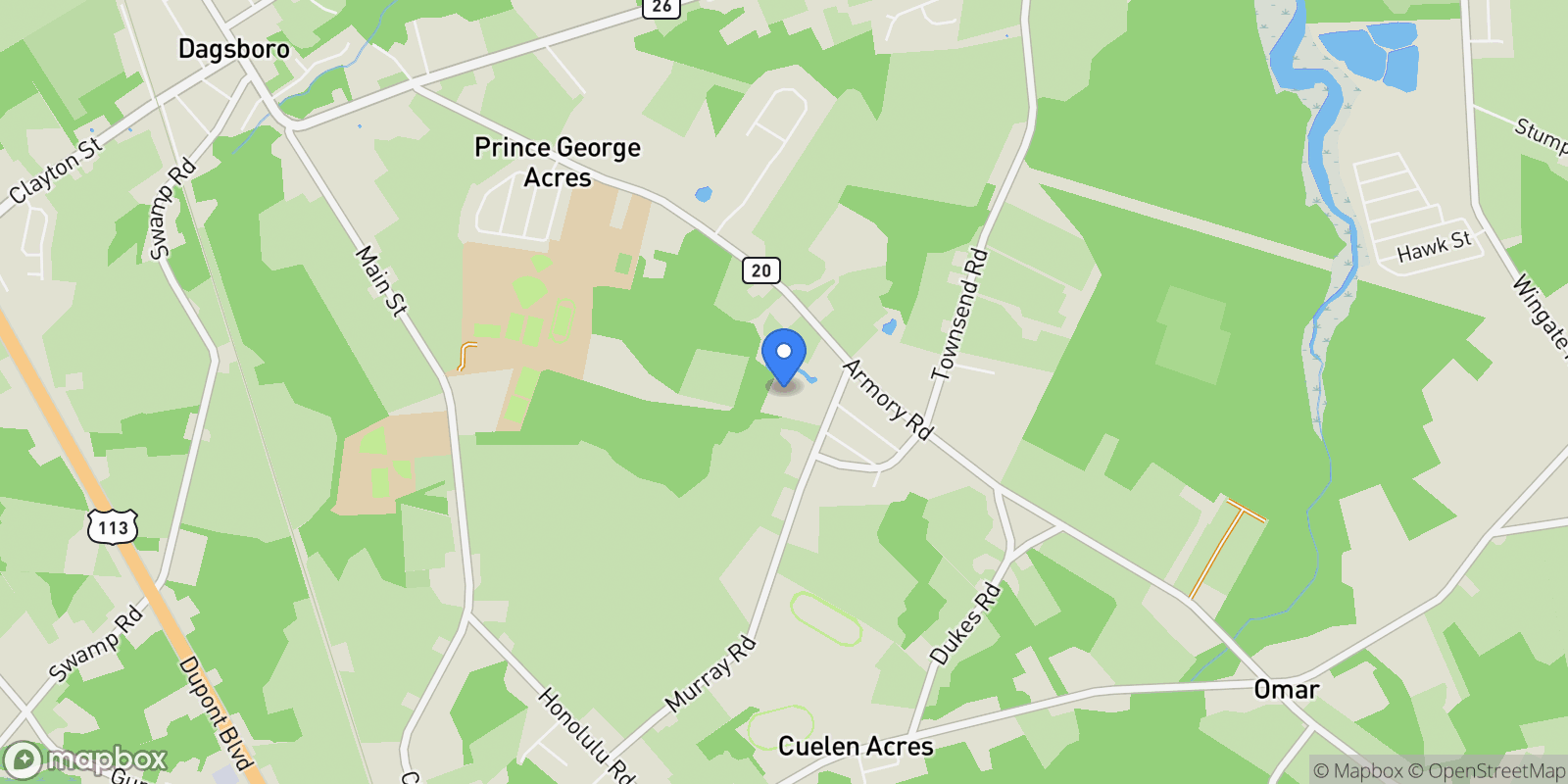 Map showing 32828 Murray Road, Frankford, DE 19945, Frankford, Delaware, United States.