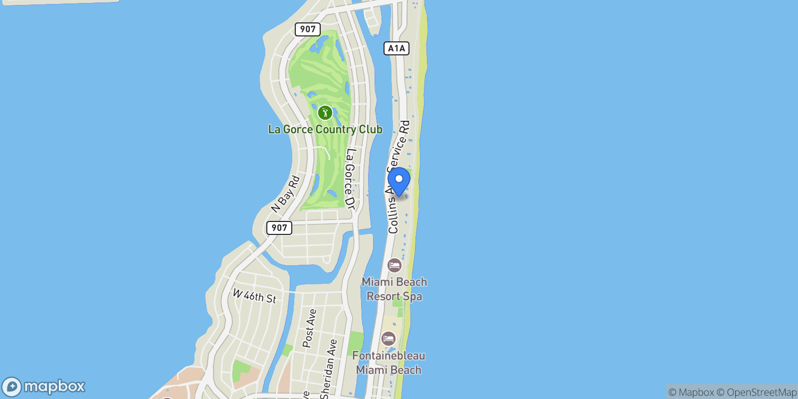 Map showing 5151 Collins Ave 1523, Miami Beach, Florida, United States.