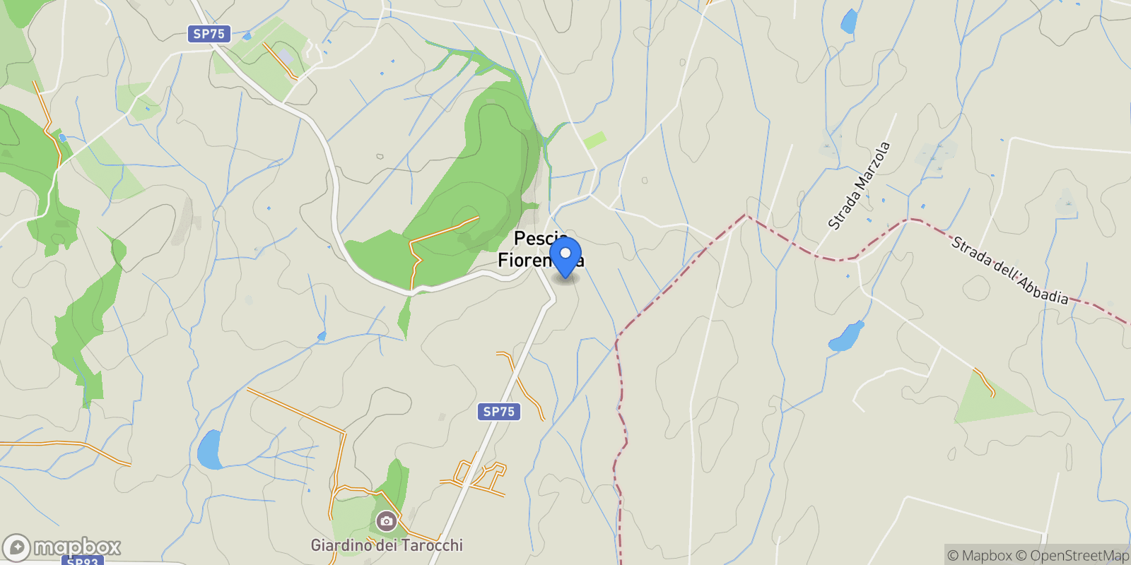 Map showing Strada Pescia Fiorentina, Tuscany, Italy.