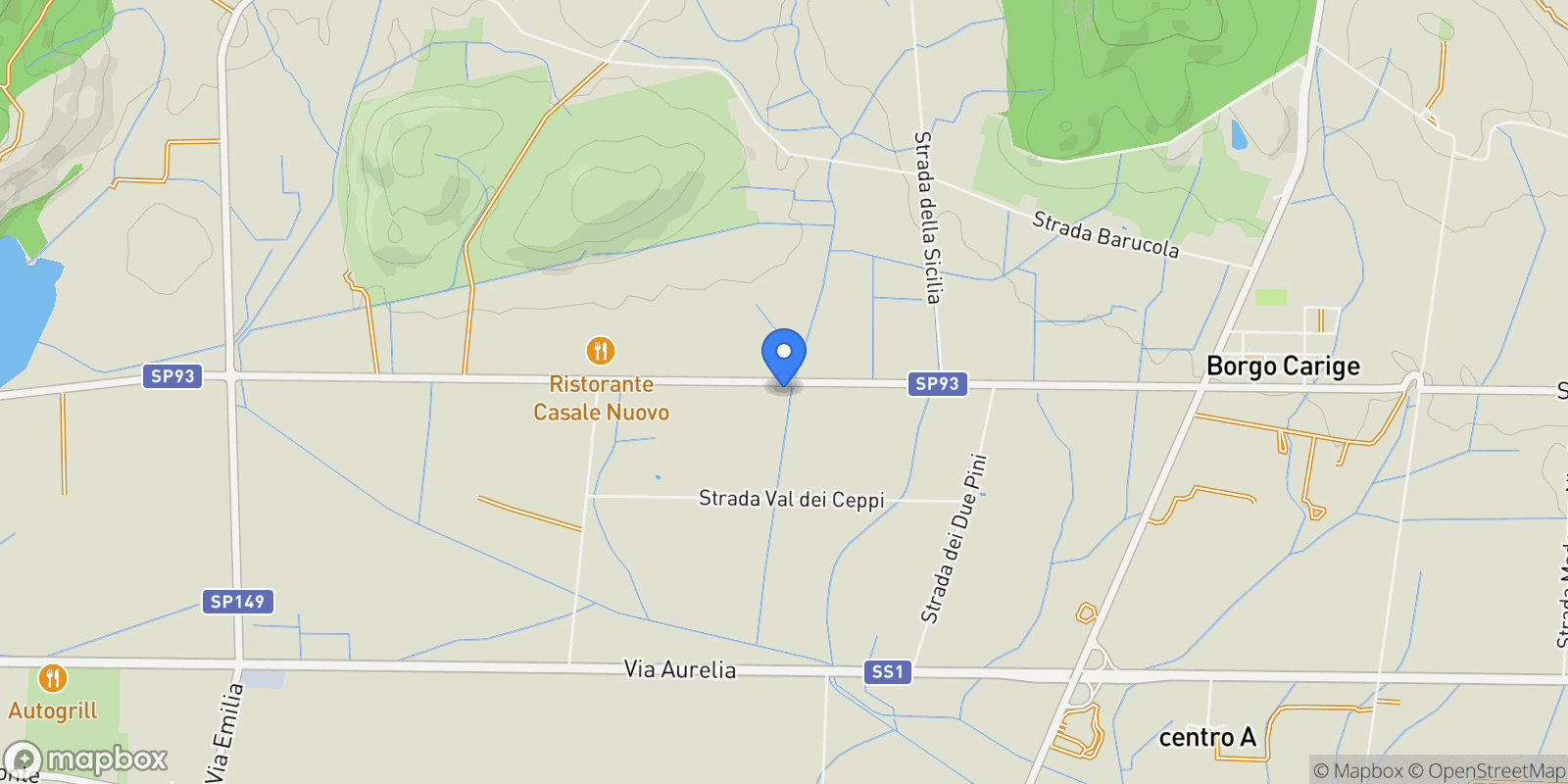 Map showing Strada Pedemontana, Tuscany, Italy.