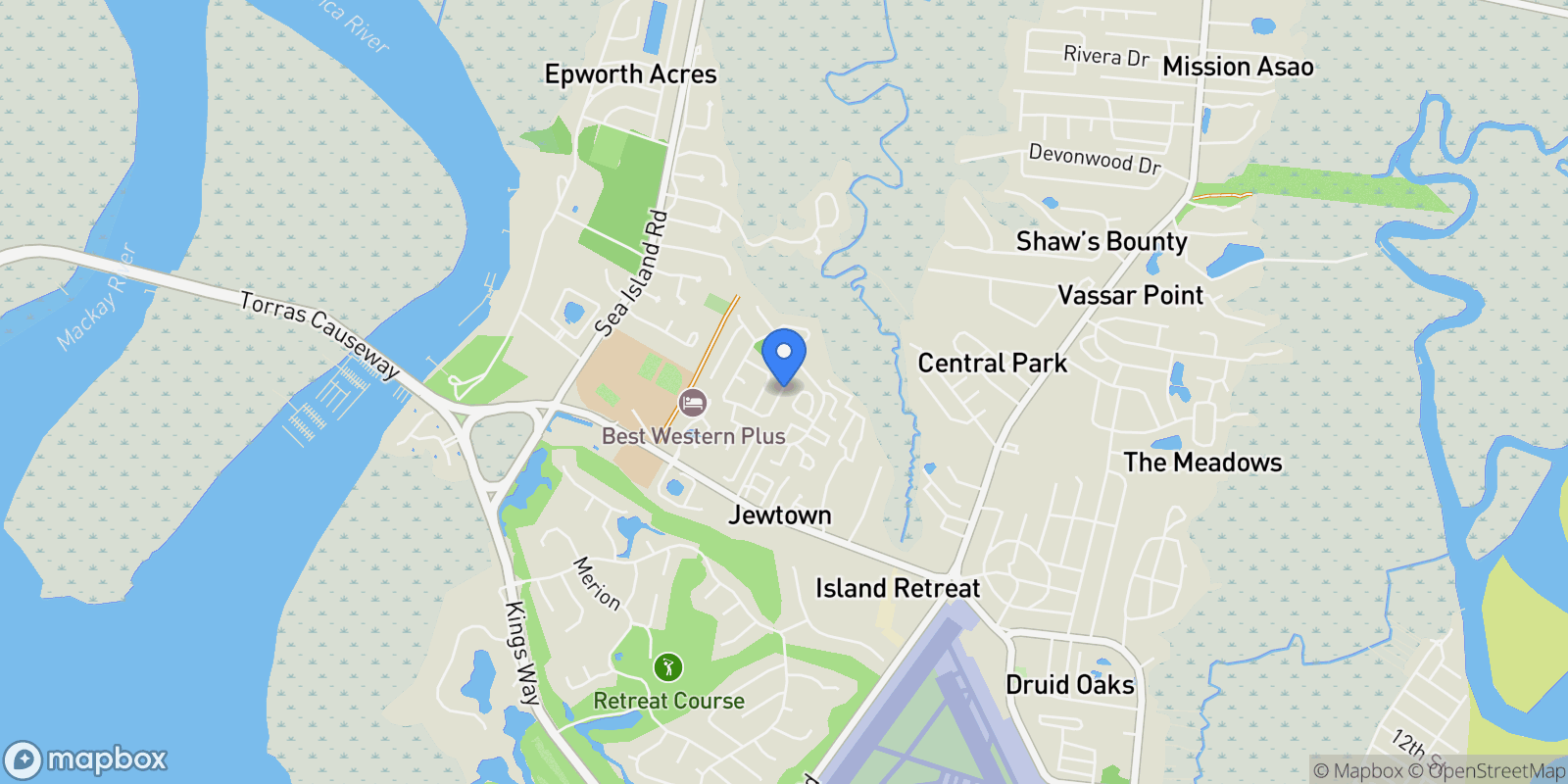 Map showing St. Simons, Georgia, United States.