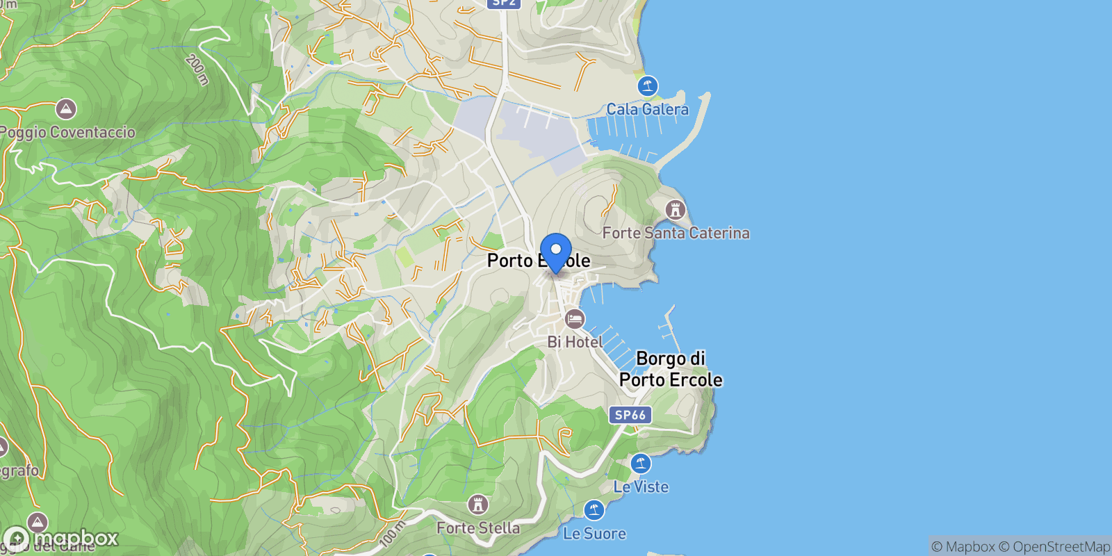 Map showing VIA FILIPPO SECONDO, Porto Ercole, Tuscany, Italy.